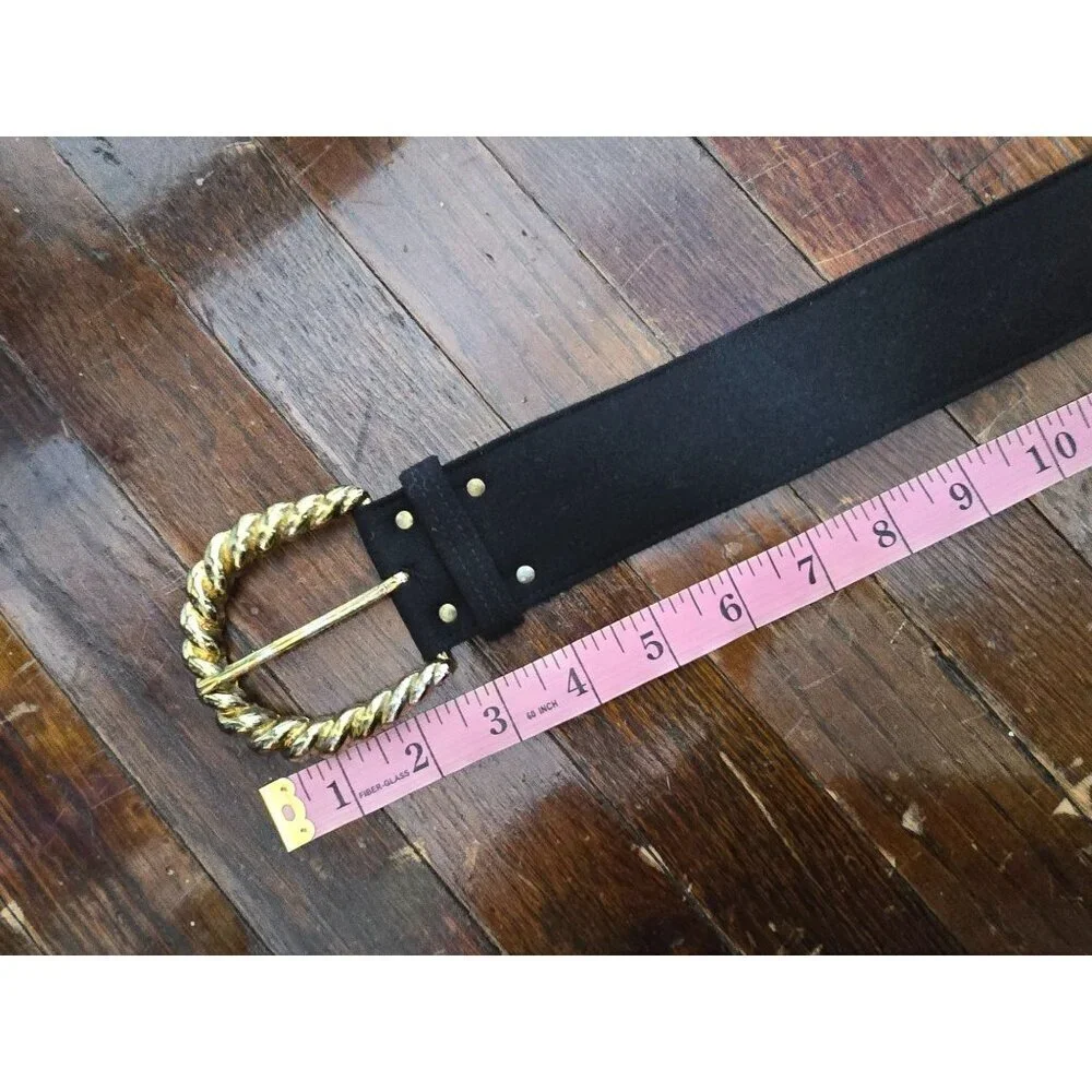 Vintage Black Chunky Bronze Belt - Picture 10 of 14